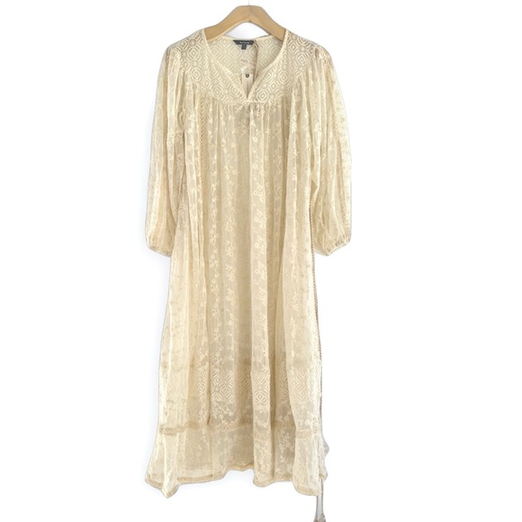 Anthropologie Lace Dress by Blue Tassel Cream antique inspired Boho Wedding - Picture 4 of 8